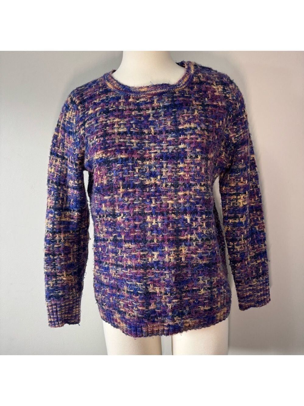 Parkhurst Maeve Pullover Multicolor Textured Crew Neck Sweater